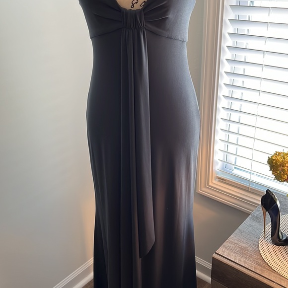 MAX & CLEO Braided Strap Front Drape Evening Gown Maxi Dress - Picture 5 of 9